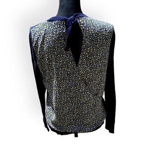 LOFT Womens Sweater Size XS Bow Tie Floral